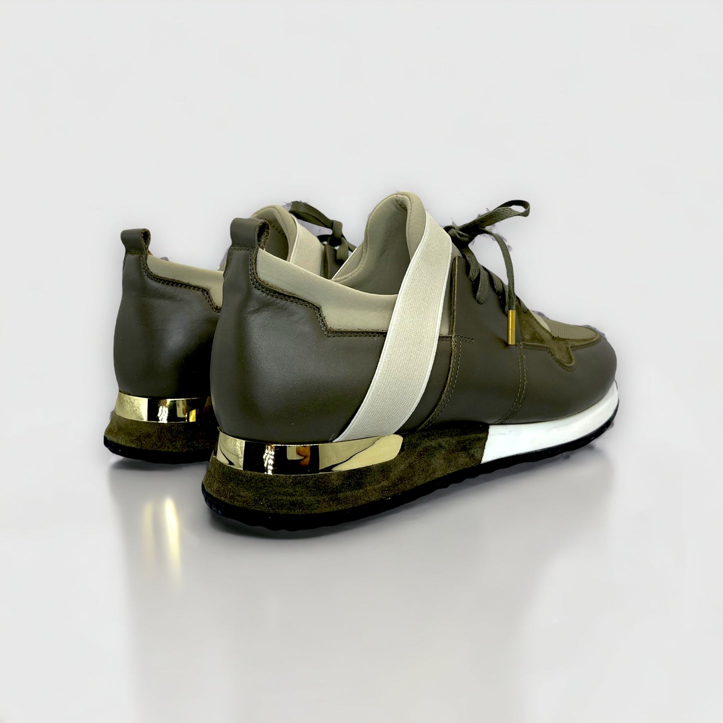 Zapatillas de cuero verde Reno para hombre ¡Venta final!