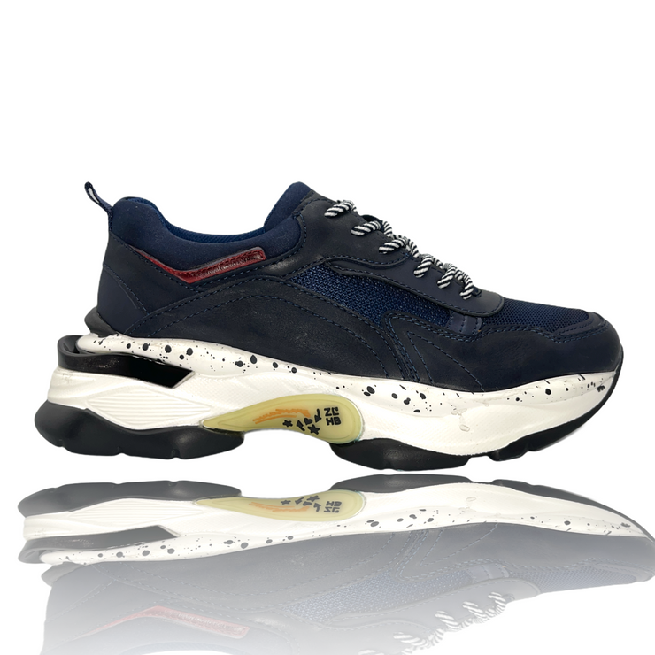 The Venere Dark Blue Leather Sneaker