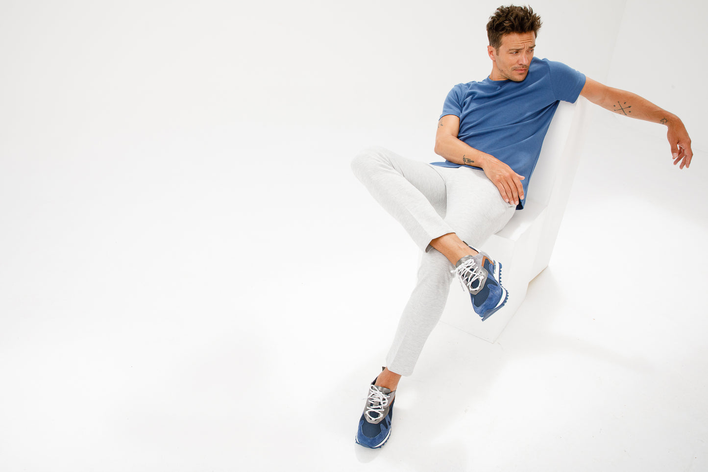 The Tyler Blue Leather Men Sneaker