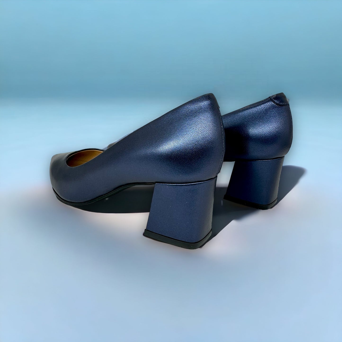 ¡Zapato de salón con tacón Bloch de cuero azul marino Lexie, oferta final! 