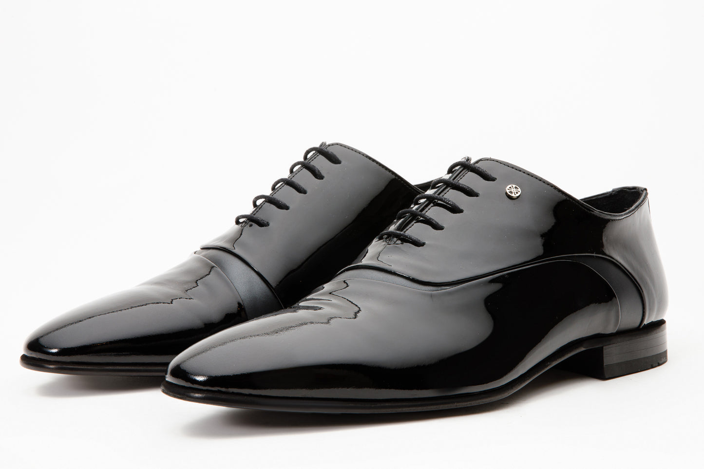 The Paris Black Patent Plain Toe Oxford Men Shoe