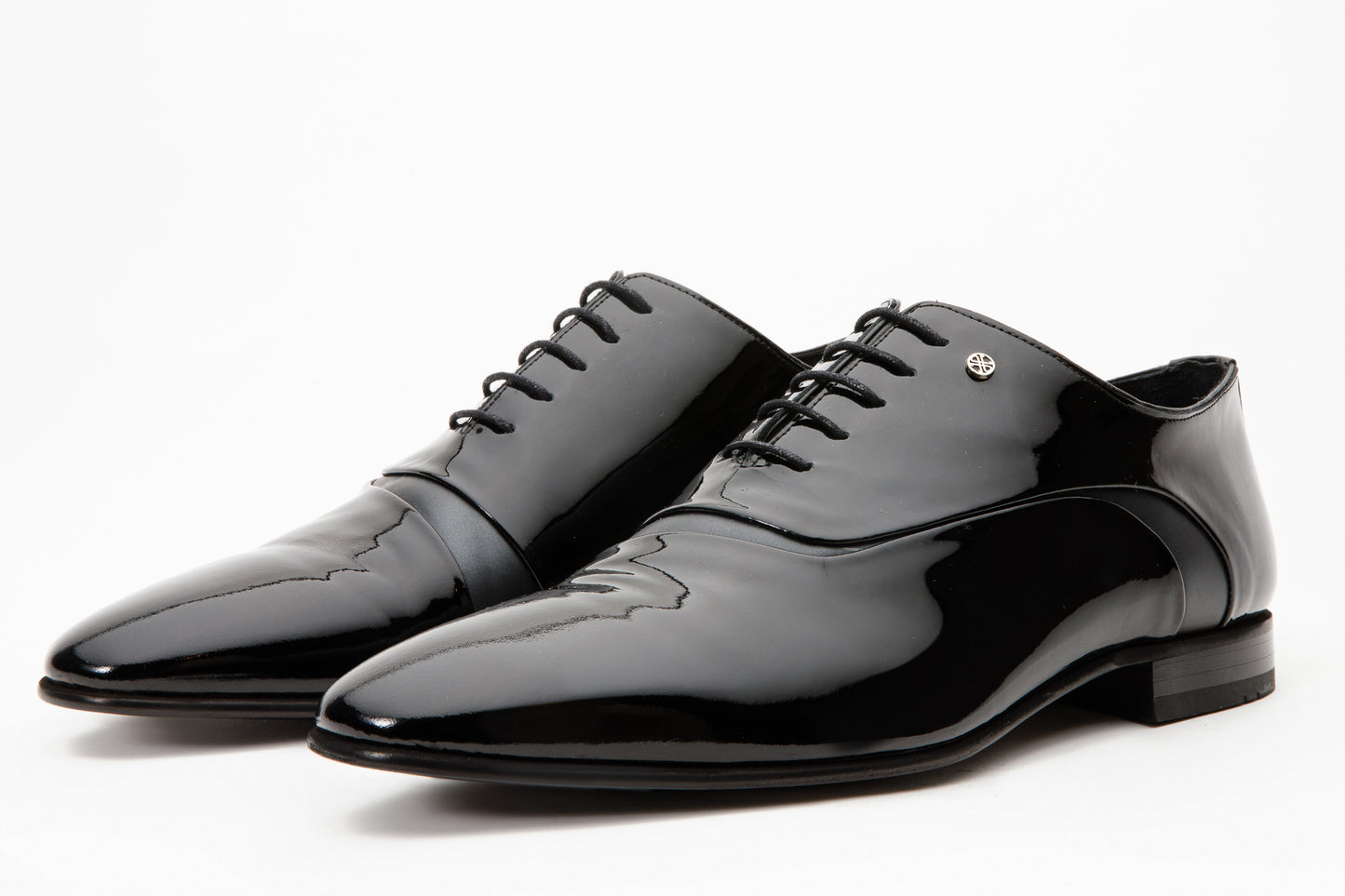 Los zapatos Oxford para hombre de punta lisa de charol negro de París ¡Venta final!