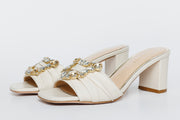 The Micro Cream Leather Sandal