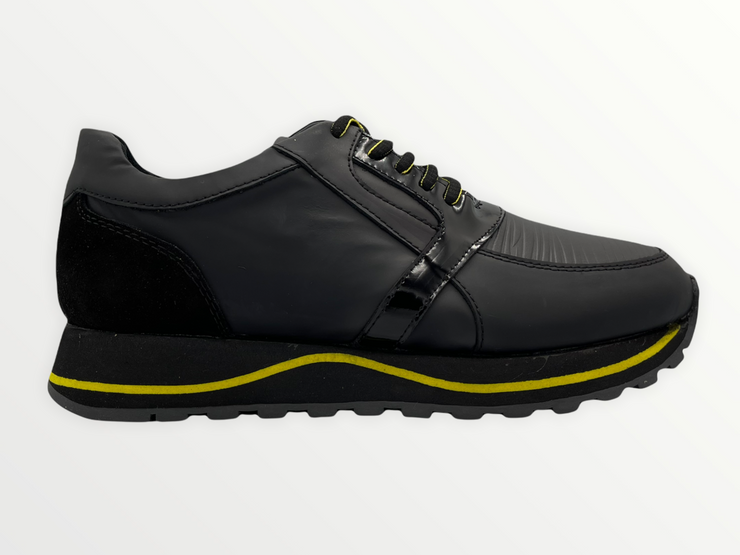 The Taksim Black & Yellow Leather Sneaker