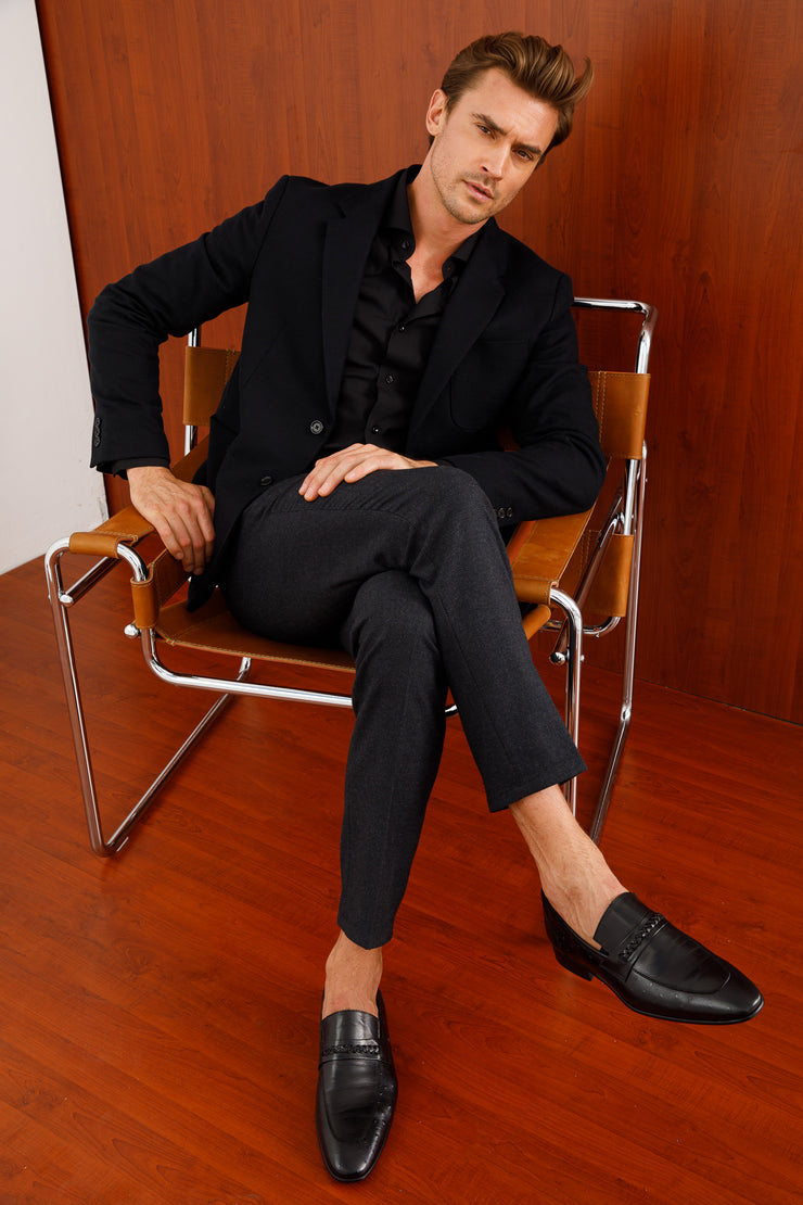 The Gardi Black Leather Derby Shoe